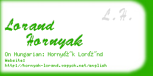 lorand hornyak business card